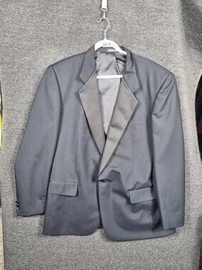 Pierre Balmain Wool Blazer Jacket Mens Size 46L Black Single Breasted Casual